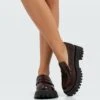Stradivarius Mit Detail - Mocassins - Dark Red -Chaussures Soldes 0a6edbd88eb04087b35d83d71a59cf07