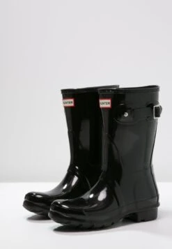Hunter ORIGINAL Womens Short Gloss Boot - Bottes En Caoutchouc - Black -Chaussures Soldes 189aff23cd474366be0475574f88c82f