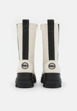 Buffalo Aspha Chelsea Hi - Bottes À Plateau - Eggshell/Black -Chaussures Soldes 1a4b1b6a0ea241758e61b7e053dc081e