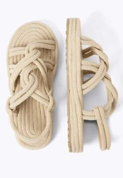Oysho Rope - Sandales À Plateforme - Beige -Chaussures Soldes 1d0a6d14094641eaa1502b0b49fc62a7