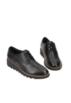 Clarks Sharon Rae - Chaussures À Lacets - Black Leather -Chaussures Soldes 30b7174919bb4382b68f00ee336f13f9