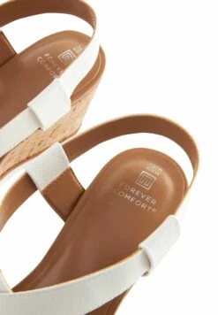 Next Forever Comfort Elastic Cross-Over - Sandales Compensées - White -Chaussures Soldes 31cd9ec5894a43b8987362e65f045672