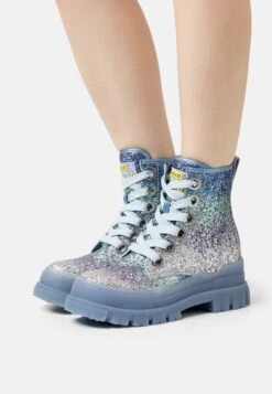 Buffalo Aspha - Bottines À Plateau - Silver/Blue