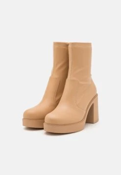 Even&Odd Bottines À Talons Hauts - Beige -Chaussures Soldes 45d6a99f95a64264bb6e6ca82e974401
