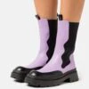 NA-KD Wavy Elastic Boots - Bottes À Plateau - Black/Purple -Chaussures Soldes 4953f7a8382e4e65bc20b93532d72d3c