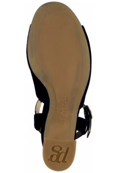 Paul Green Sandales À Talons Hauts - Samtziege Blau -Chaussures Soldes 66944328186f44788374d534d0eb74ae