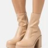 Even&Odd Bottines À Talons Hauts - Beige -Chaussures Soldes 6796495795be4f928ba747493532ff33