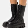 Buffalo Flora Laceup - Bottes À Lacets - Black -Chaussures Soldes 89a700354aac474a8cece803d3dbd1f2