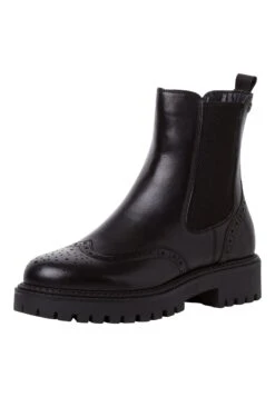 Tamaris Bottines À Plateau - Blk Leath Uni -Chaussures Soldes 8e1a6a7148944871a44217fcfebad8a1