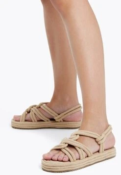Oysho Rope - Sandales À Plateforme - Beige