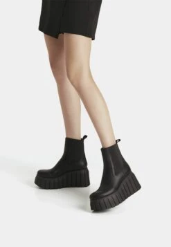BERSHKA Xl - Bottines Compensées - Black