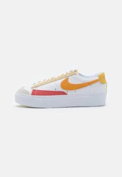 Nike Sportswear Blazer Low Platform - Baskets Basses - White/Vivid Orange/Citron -Chaussures Soldes dc532b58cb974c1181ef9e4c970b2928