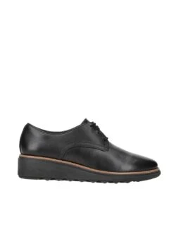 Clarks Sharon Rae - Chaussures À Lacets - Black Leather -Chaussures Soldes ee2686ae10754dc796d5a22917869faa