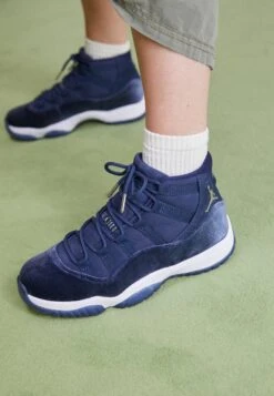 Wmns Air Jordan 11 Retro - Baskets Montantes - Midnight Navymtlc Slvr White